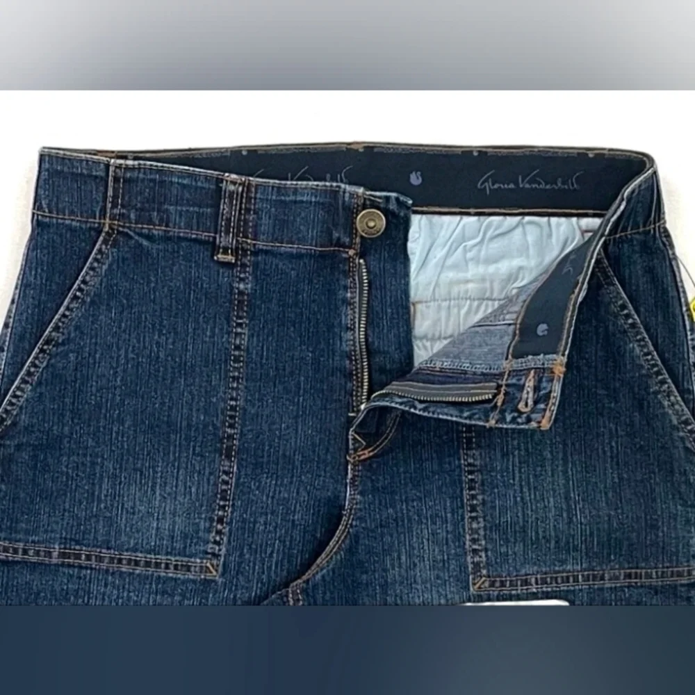 Gloria Vanderbilt Womens Rhea Capri Jeans Blue Comfort Waistband Denim